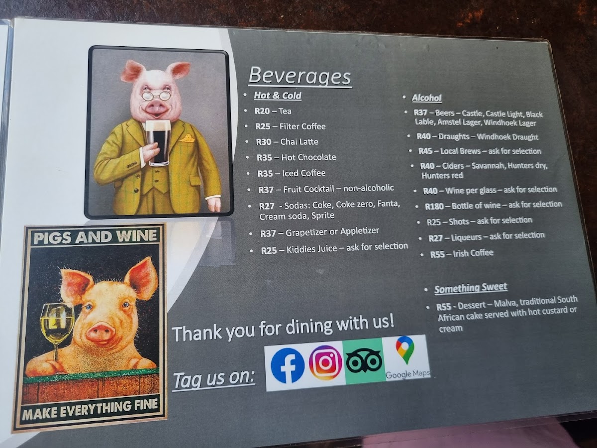 Menu The Chubby Pig (Eatery, Gift Shop & Accommodation)-9